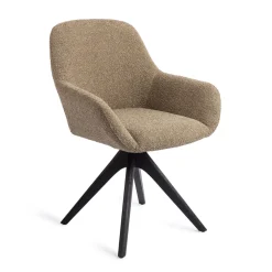 Jesper Home Beige Eetkamerstoelen|Eetkamerstoelen Met Armleuning|Eetkamerstoel Kushi Revolve Oak Black