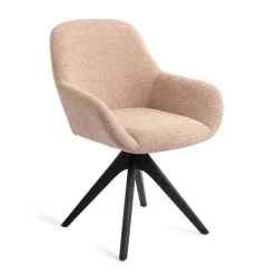 Jesper Home Beige Eetkamerstoelen|Eetkamerstoelen Met Armleuning|Eetkamerstoel Kushi Revolve Oak Black