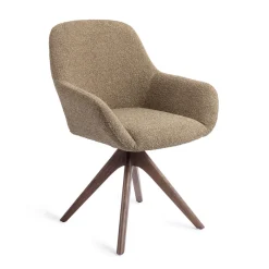 Jesper Home Beige Eetkamerstoelen|Eetkamerstoelen Met Armleuning|Eetkamerstoel Kushi Revolve Oak Walnut