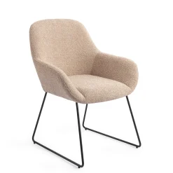 Jesper Home Eetkamerstoelen Met Armleuning|Beige Eetkamerstoelen|Eetkamerstoel Kushi Slide Black