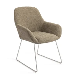 Jesper Home Beige Eetkamerstoelen|Eetkamerstoelen Met Armleuning|Eetkamerstoel Kushi Slide Steel
