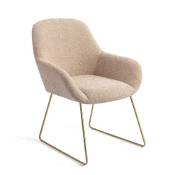 Jesper Home Beige Eetkamerstoelen|Eetkamerstoelen Met Armleuning|Eetkamerstoel Kushi Slide Gold