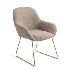 Jesper Home Beige Eetkamerstoelen|Eetkamerstoelen Met Armleuning|Eetkamerstoel Kushi Slide Gold