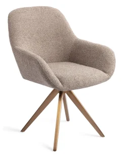 Jesper Home Beige Eetkamerstoelen|Draaibare Eetkamerstoelen|Eetkamerstoel Kushi Turn Rose, Draaibaar