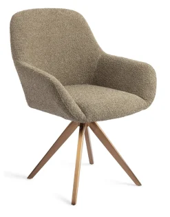 Jesper Home Beige Eetkamerstoelen|Draaibare Eetkamerstoelen|Eetkamerstoel Kushi Turn Rose, Draaibaar
