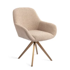 Jesper Home Beige Eetkamerstoelen|Draaibare Eetkamerstoelen|Eetkamerstoel Kushi Turn Rose, Draaibaar