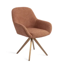 Jesper Home Beige Eetkamerstoelen|Draaibare Eetkamerstoelen|Eetkamerstoel Kushi Turn Rose, Draaibaar