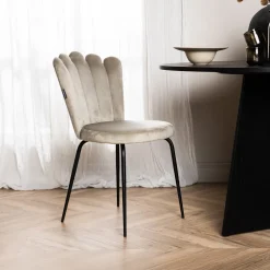 Nohr Eetkamerstoelen Velvet / Fluweel|Eetkamerstoelen Zonder Armleuning|Eetkamerstoel Kyrstle Velvet