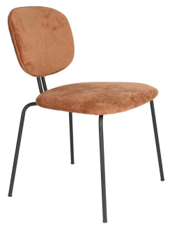 ZILT Chenille Eetkamerstoelen|Eetkamerstoelen Zonder Armleuning|Eetkamerstoel Latisha Chenille