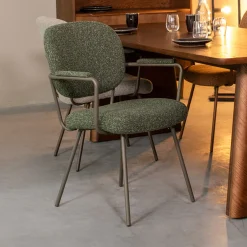 LABEL51 Eetkamerstoelen Bouclé / Teddy|Eetkamerstoelen Met Armleuning|Eetkamerstoel Lausanne Met armleuning, Bouclé