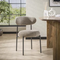 LifestyleFurn Beige Eetkamerstoelen|Eetkamerstoelen Zonder Armleuning|Eetkamerstoel Lawson Renegade stof