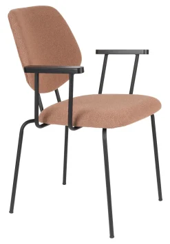 ZILT Beige Eetkamerstoelen|Eetkamerstoelen Met Armleuning|Eetkamerstoel Lora Met armleuning, Bouclé