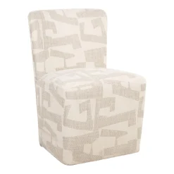 Richmond Interiors Beige Eetkamerstoelen|Eetkamerstoel Lorain Met wieltjes, Graffic stof, kleur Beige