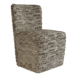 Richmond Interiors Eetkamerstoelen Zonder Armleuning|Eetkamerstoel Lorain Met wieltjes, kleur Greige