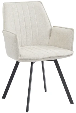 Livingfurn Beige Eetkamerstoelen|Draaibare Eetkamerstoelen|Eetkamerstoel Louise, Draaibaar