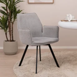 Livingfurn Beige Eetkamerstoelen|Draaibare Eetkamerstoelen|Eetkamerstoel Louise, Draaibaar