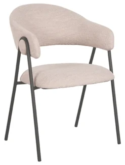 LABEL51 Eetkamerstoelen Bouclé / Teddy|Eetkamerstoelen Met Armleuning|Eetkamerstoel Lowen Bouclé
