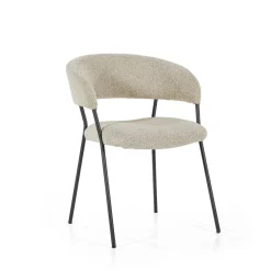 Eleonora Beige Eetkamerstoelen|Eetkamerstoelen Bouclé / Teddy|Eetkamerstoel Luka Bouclé