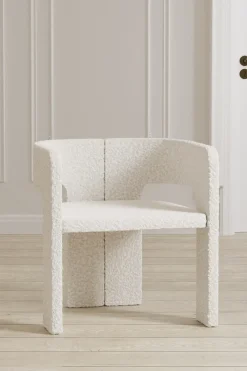 Nohr Eetkamerstoelen Bouclé / Teddy|Eetkamerstoelen Met Armleuning|Eetkamerstoel Lyly Bouclé, kleur Wit