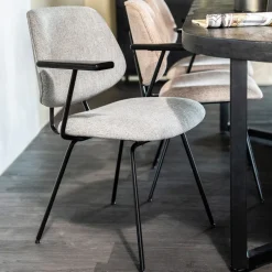 Eleonora Eetkamerstoelen Met Armleuning|Beige Eetkamerstoelen|Eetkamerstoel Lynn met armleuning