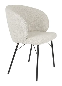 ZILT Beige Eetkamerstoelen|Eetkamerstoelen Bouclé / Teddy|Eetkamerstoel Lysandra Bouclé