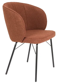 ZILT Beige Eetkamerstoelen|Eetkamerstoelen Bouclé / Teddy|Eetkamerstoel Lysandra Bouclé