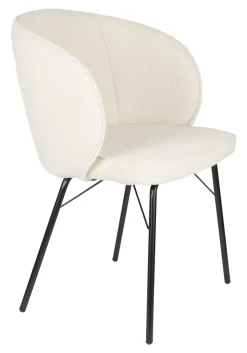 ZILT Beige Eetkamerstoelen|Eetkamerstoelen Bouclé / Teddy|Eetkamerstoel Lysandra Bouclé
