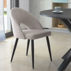 Kave Home Beige Eetkamerstoelen|Eetkamerstoelen Zonder Armleuning|Eetkamerstoel Mael Beige
