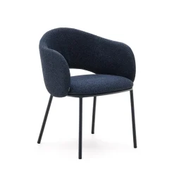 Kave Home Chenille Eetkamerstoelen|Eetkamerstoelen Met Armleuning|Eetkamerstoel Maina Chenille