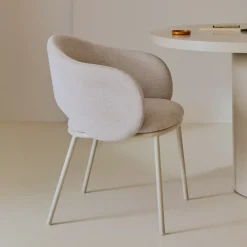 Kave Home Beige Eetkamerstoelen|Eetkamerstoelen Met Armleuning|Eetkamerstoel Maina kleur Beige