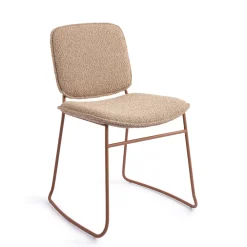 Jesper Home Beige Eetkamerstoelen|Eetkamerstoelen Bouclé / Teddy|Eetkamerstoel Makio Bouclé