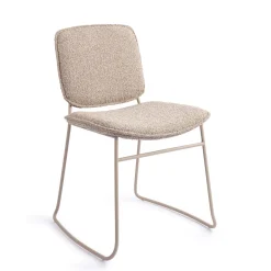 Jesper Home Beige Eetkamerstoelen|Eetkamerstoelen Bouclé / Teddy|Eetkamerstoel Makio Bouclé