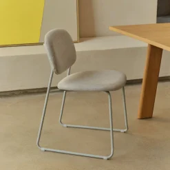 Kave Home Chenille Eetkamerstoelen|Beige Eetkamerstoelen|Eetkamerstoel Meli Chenille