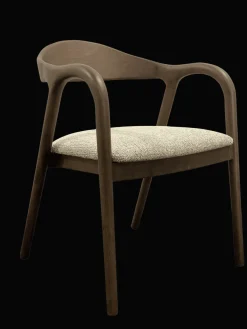 Richmond Interiors Eetkamerstoelen Met Armleuning|Eetkamerstoel Mihara Geweven stof en hout