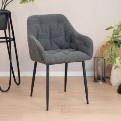 Sohome Beige Eetkamerstoelen|Eetkamerstoelen Bouclé / Teddy|Eetkamerstoel Milly Bouclé