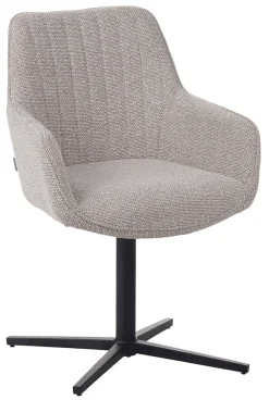 LABEL51 Eetkamerstoelen Bouclé / Teddy|Eetkamerstoelen Met Armleuning|Eetkamerstoel Mira Bouclé, kleur Naturel