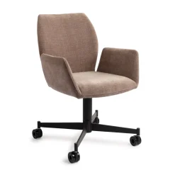 Jesper Home Beige Eetkamerstoelen|Eetkamerstoelen Met Armleuning|Eetkamerstoel Misaki Caster Black