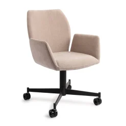 Jesper Home Beige Eetkamerstoelen|Eetkamerstoelen Met Armleuning|Eetkamerstoel Misaki Caster Black