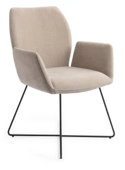 Jesper Home Beige Eetkamerstoelen|Eetkamerstoelen Met Armleuning|Eetkamerstoel Misaki Cross Black