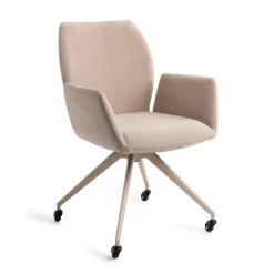 Jesper Home Beige Eetkamerstoelen|Eetkamerstoelen Met Armleuning|Eetkamerstoel Misaki Glide Beige