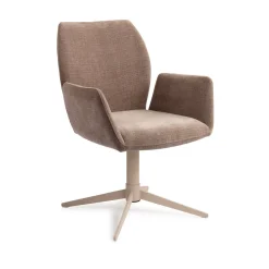 Jesper Home Beige Eetkamerstoelen|Draaibare Eetkamerstoelen|Eetkamerstoel Misaki Quad Beige