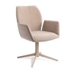 Jesper Home Beige Eetkamerstoelen|Draaibare Eetkamerstoelen|Eetkamerstoel Misaki Quad Beige
