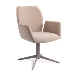 Jesper Home Beige Eetkamerstoelen|Eetkamerstoelen Met Armleuning|Eetkamerstoel Misaki Quad Grey