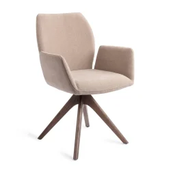 Jesper Home Beige Eetkamerstoelen|Draaibare Eetkamerstoelen|Eetkamerstoel Misaki Revolve Oak Walnut