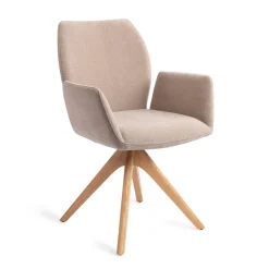 Jesper Home Beige Eetkamerstoelen|Draaibare Eetkamerstoelen|Eetkamerstoel Misaki Revolve Oak Natural
