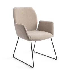 Jesper Home Beige Eetkamerstoelen|Eetkamerstoelen Met Armleuning|Eetkamerstoel Misaki Slide Black