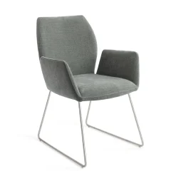 Jesper Home Beige Eetkamerstoelen|Eetkamerstoelen Met Armleuning|Eetkamerstoel Misaki Slide Steel