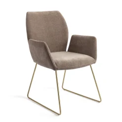 Jesper Home Beige Eetkamerstoelen|Eetkamerstoelen Met Armleuning|Eetkamerstoel Misaki Slide Gold