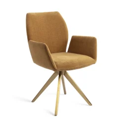Jesper Home Beige Eetkamerstoelen|Draaibare Eetkamerstoelen|Eetkamerstoel Misaki Turn Gold, Draaibaar