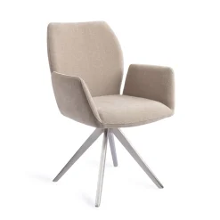 Jesper Home Beige Eetkamerstoelen|Draaibare Eetkamerstoelen|Eetkamerstoel Misaki Turn Steel, Draaibaar
